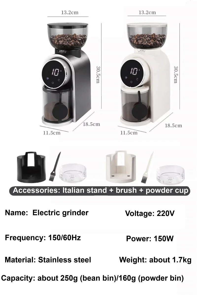 110V/220V Commercial Bean Grinder Electric Bean Grinder Coffee Bean Grinder Hand Brewed Italian Grinder Home Thickness Adjust