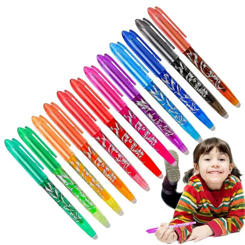 

Erasable Pens 8-Color/12-Color Multicolor Gel Ink Pens 0.5mm Gel Ink Pens For Adults Kids Drawing Writing Planner Stationary