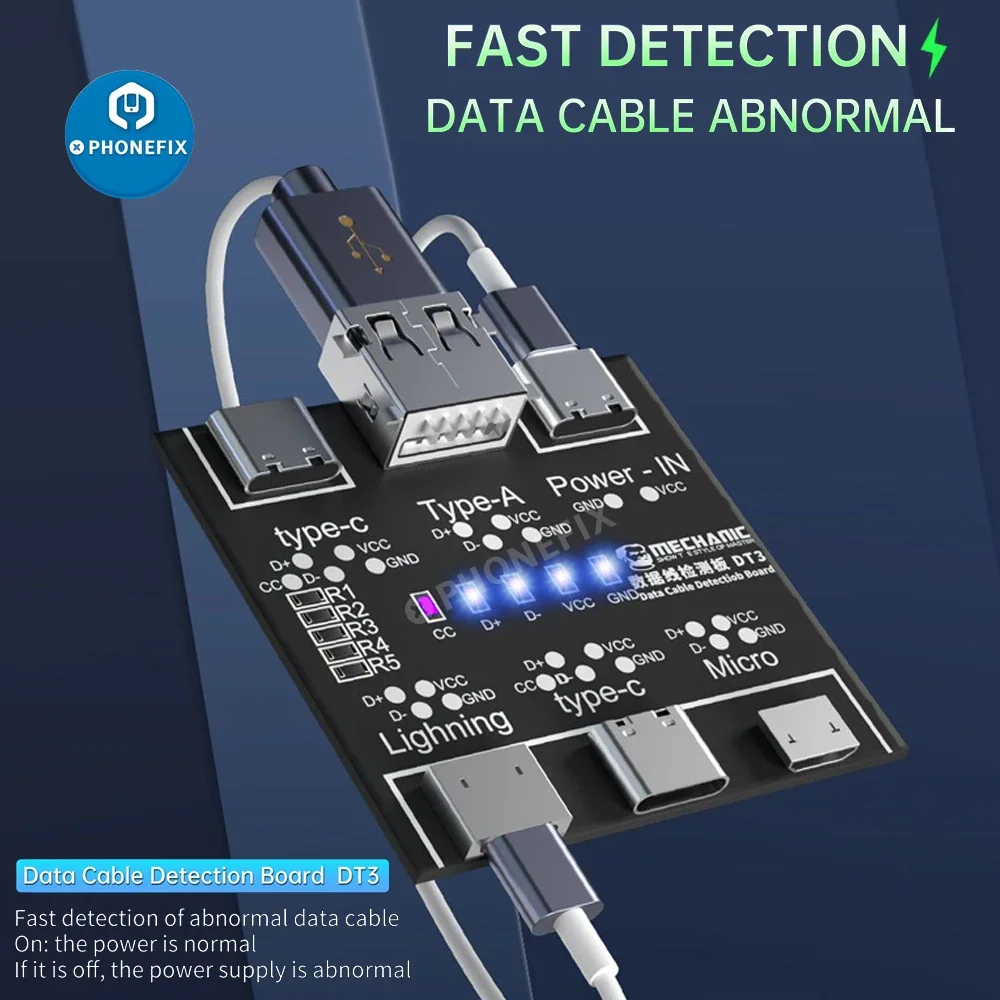 Monteur DT3 USB Datakabel Aan-uit Detectie Testbord voor Lightning Micro Type-C Data Switching Testen Detectiebord