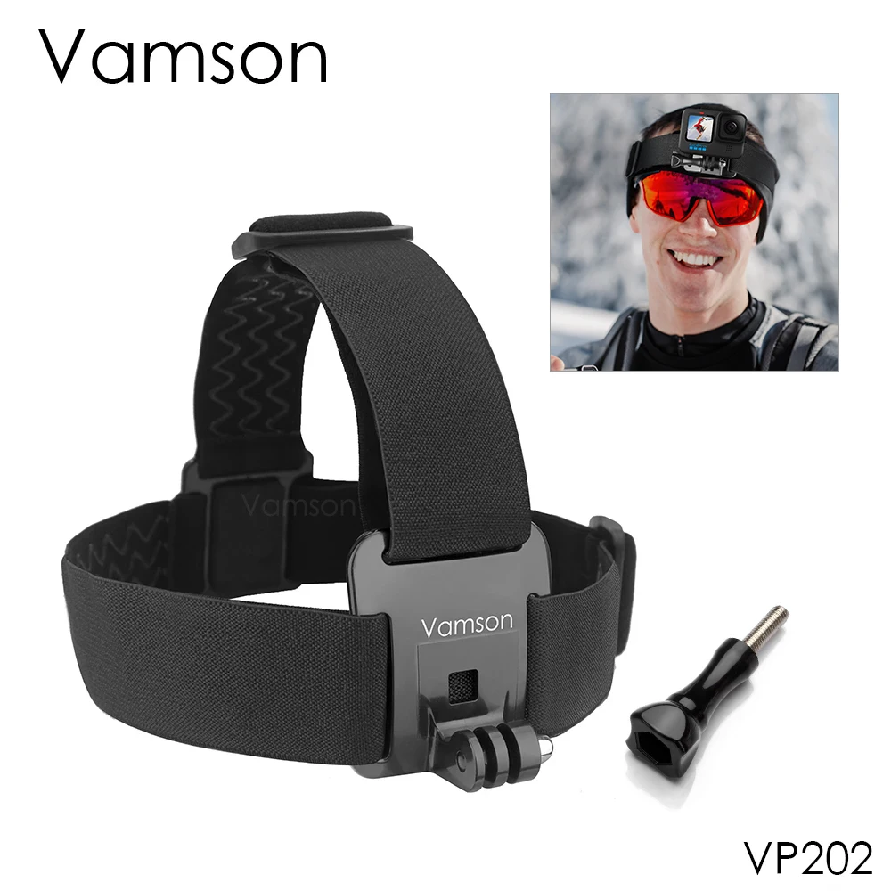 Ремешок на голову Vamson для Gopro Hero 11 10 9 8 7, аксессуары, регулируемый ремень на голову, крепление для Gopro Hero 7 6 5 4 для SJCAM VP202