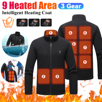 9 Heated Area Intelligent Heating Coat USB Charging Heated Jacket Warm Jackets Coat 3 Gear Electric Heating Vest for Camping