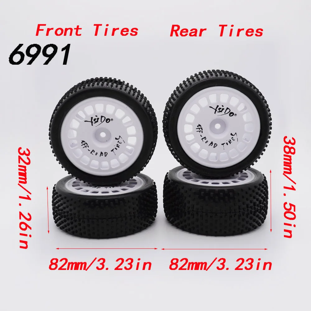 87mm 1/10 2WD RC Off-Road Buggy Car Rubber Tire Wheel for XB2 Serpent SRX2 SRX4 Traxxas Bandit Tekno EB410 Tamiya DT02