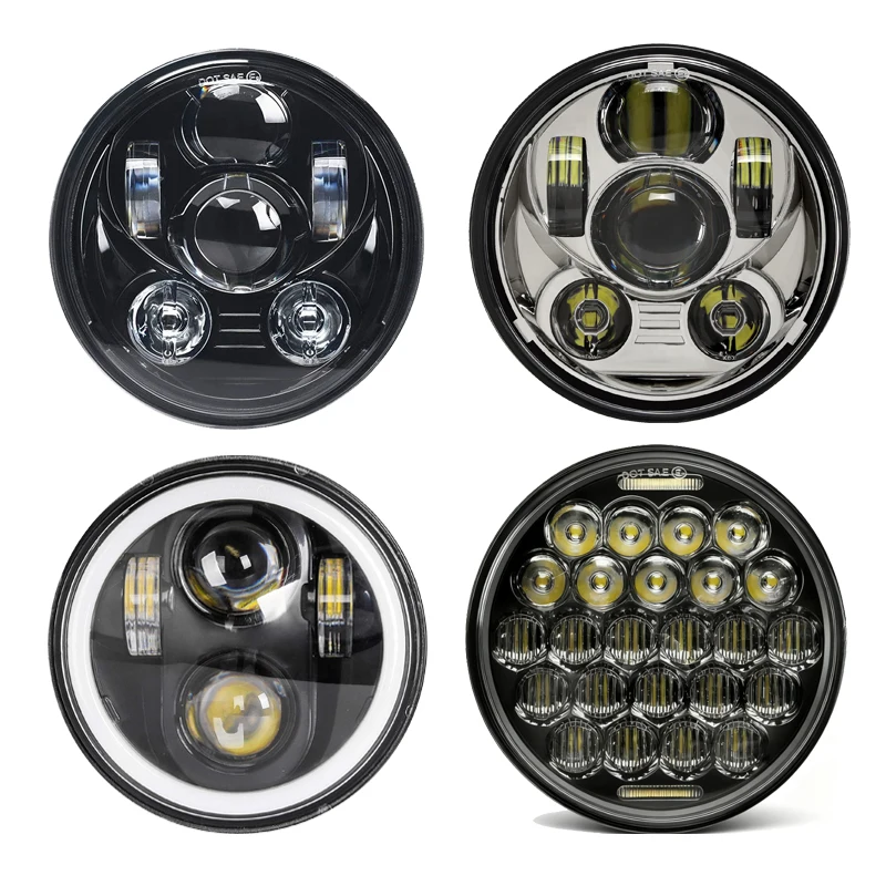 Proyector de faro LED de 5,75 pulgadas Halo Ring H4 motocicleta 5 3/4 "proyector de motocicleta de coche impermeable faro LED