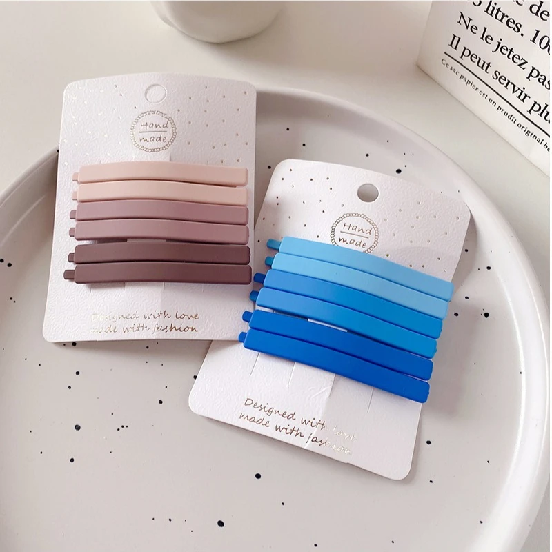 الكورية الحلو الفتيات الحلو دبوس الشعر التدرج اللون الصليب سلس الانفجارات الجانب كليب كسر مشبك شعر حافة كليب لون الحلوى أغطية الرأس