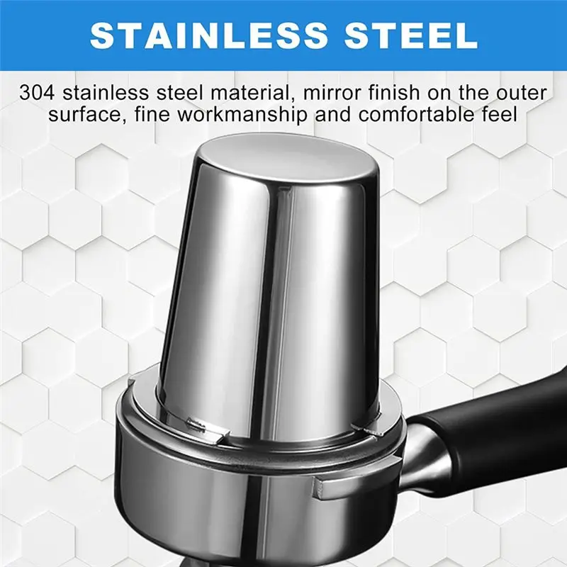 A25I Coffee Filter Holder Dosing Cup, Stainless Steel Coffee Dosing Cup, 2 Pieces 58 mm Coffee Filter Holder Accessories