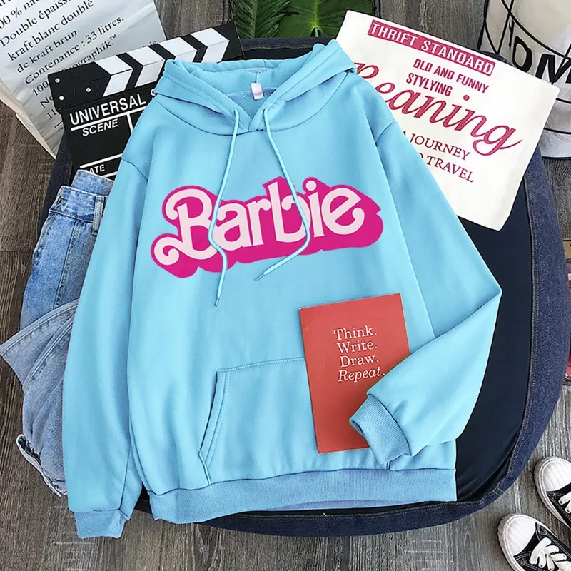 2024 New Autumn Popular Barbie Cartoon Peripheral Hooded Sweatshirt Girls Y2K High Quality Casual Fashion Y2K Printed Tops Gift