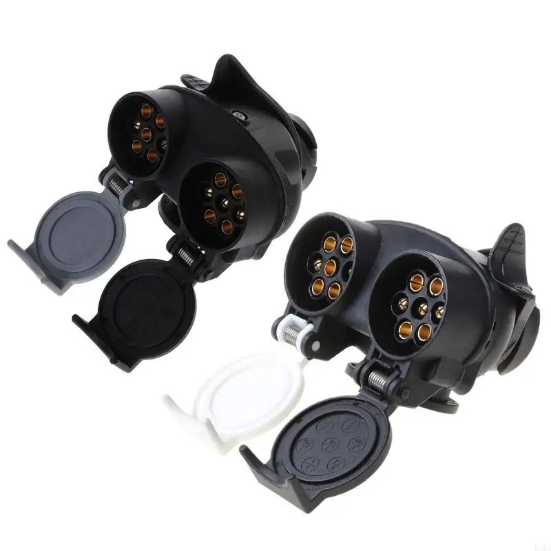 57BA 13 Pin Plug to 12N/12S 7 pin Towing RV Car Plug Socket Adapter Trailer Connector