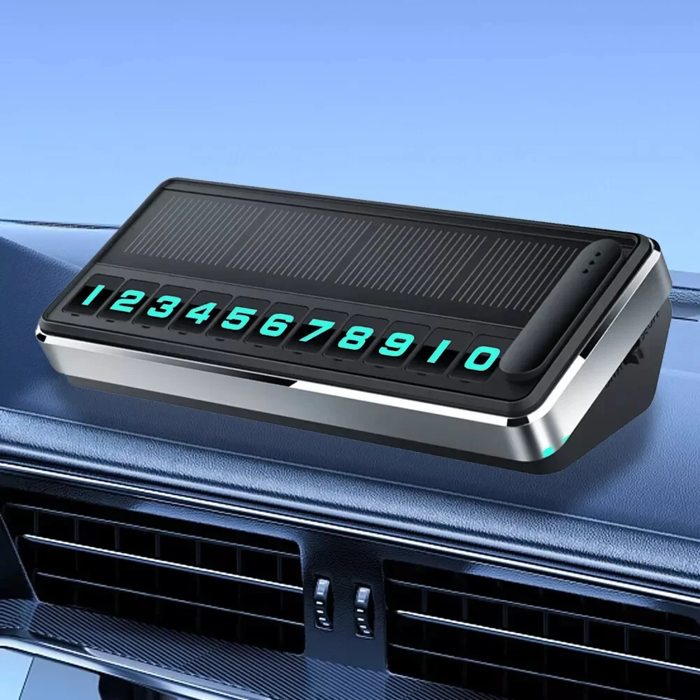 Hidden Number Parking Plate Hidden Car Number Plate Solar Energy Automatic Lighting LED+ Metal Dark Environments