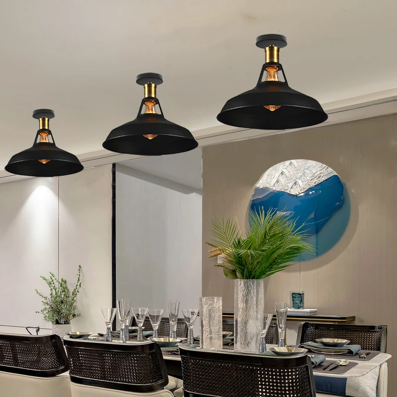 Retro Ceiling Light Vintage Industrial Metal Ceiling Lamp Minimalist Indoor Lighting For Living Room Bedroom Corridor Aisle Home