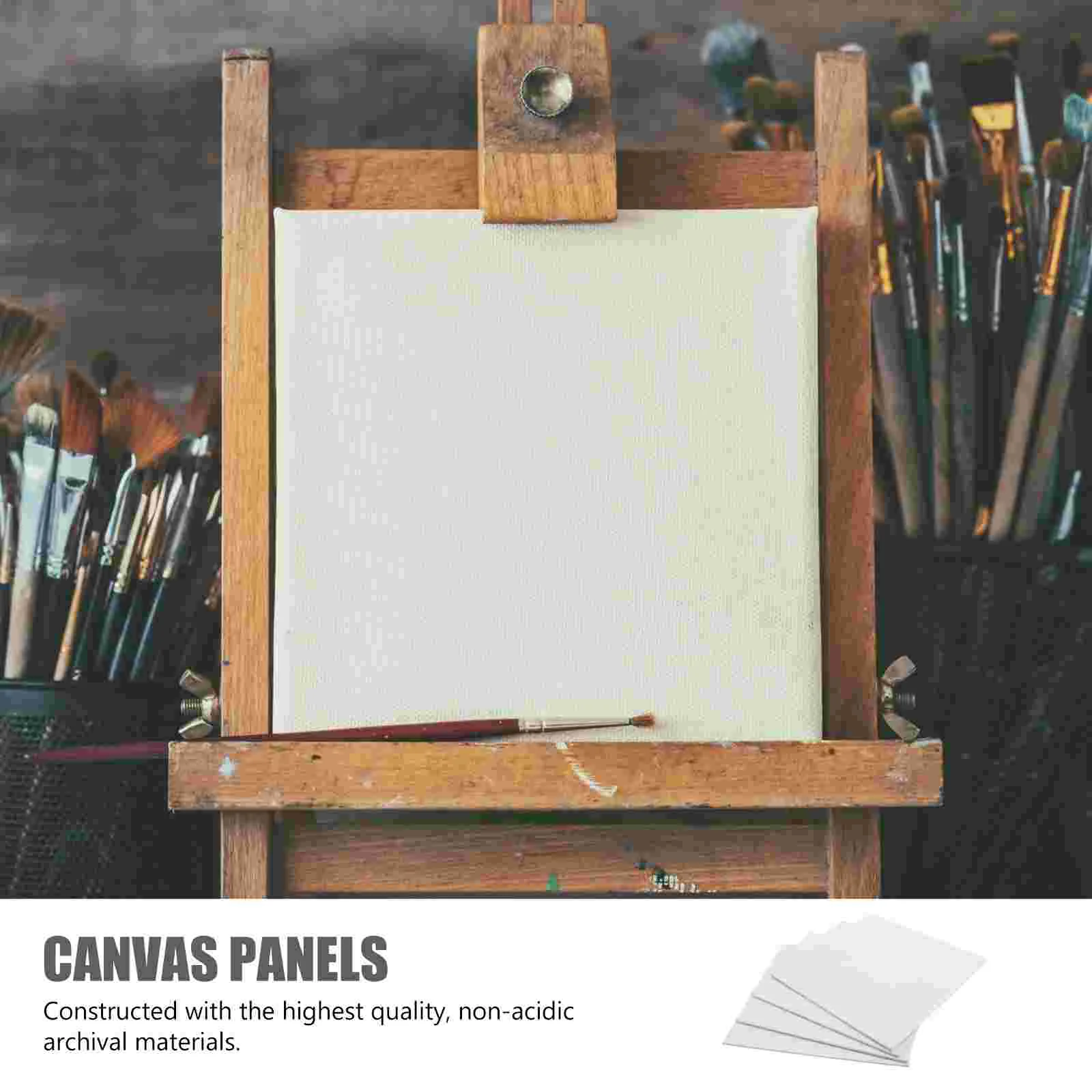 4pcs Artist Canvas Panel Boards 20x20cm Size Painting Board (White） canvas canvas board canvas