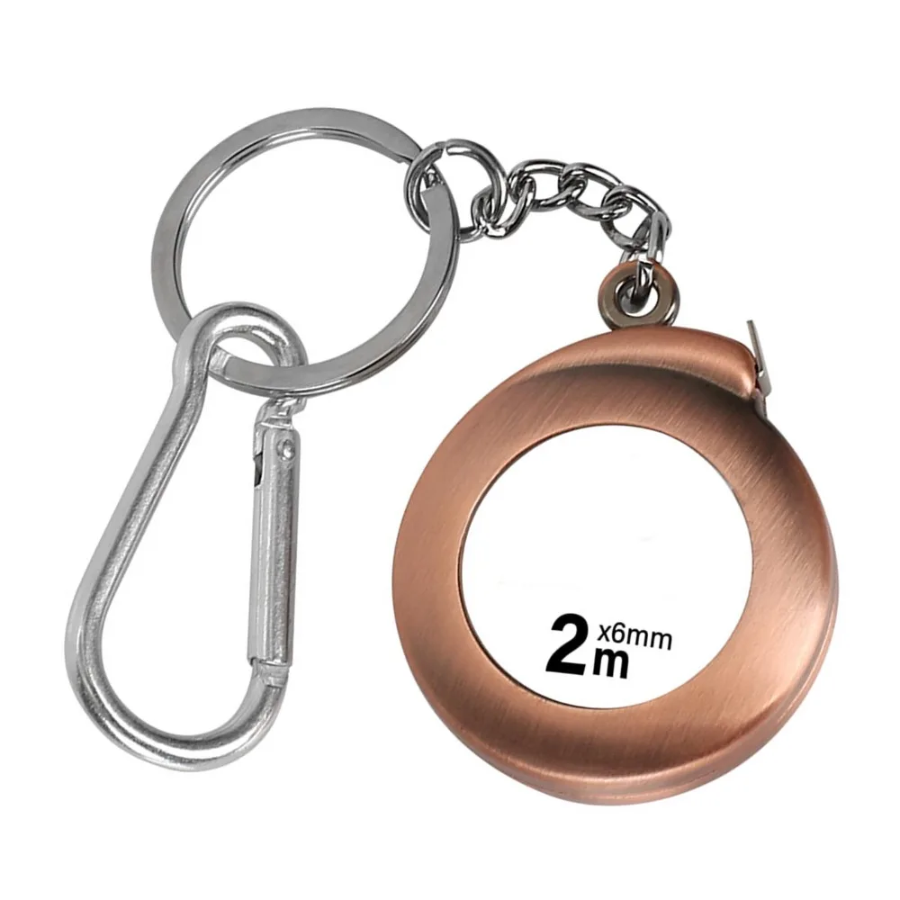 2pcs 2m Length Mini Tape Measure Clear Scale 6mm Width Pocket Measuring Tape Portable Design With Carabiner