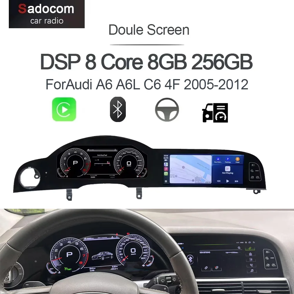 

Для Audi A6 A6L C6 4F 2005-2012 приборная панель цифровой кластер виртуальный кабинет Android автомобильное радио беспроводной Carplay мультимедийная стереосистема