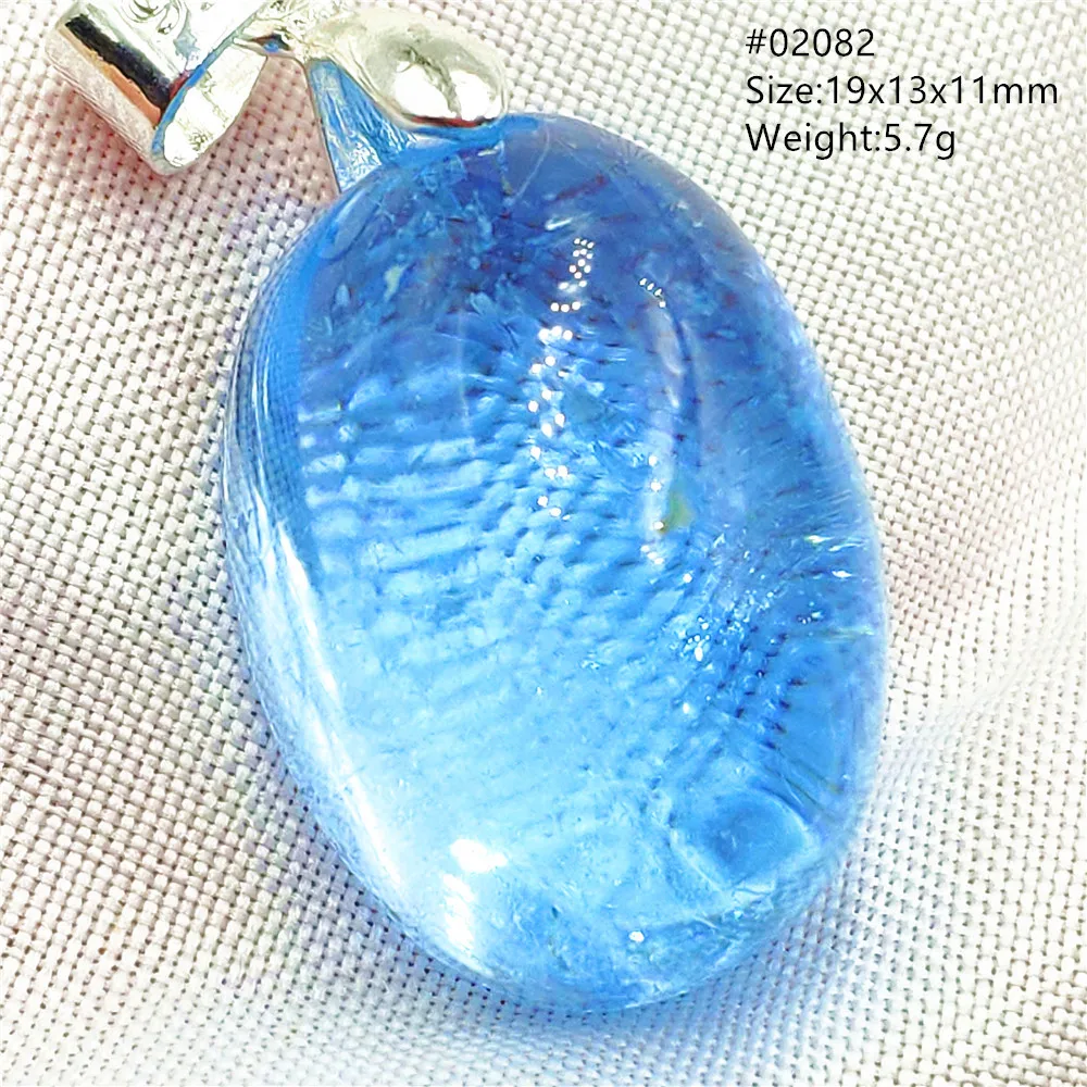 Natural Blue Topaz Quartz Pendant Necklace Healing Stone Women Men Topaz Oval Jewelry Pendant AAAAA