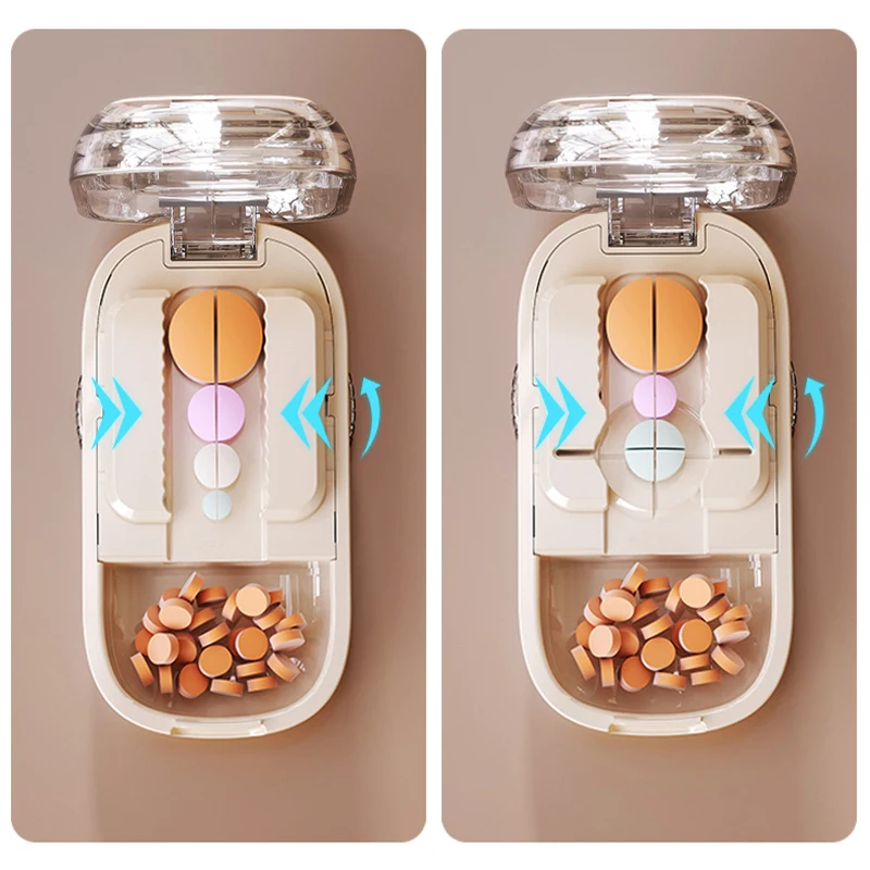 New Quartering Pill‑Cutter Storage Box, Portable Tablet‑Splitter, Dust‑Proof Divider Organizer, Pill Crusher & Cutter