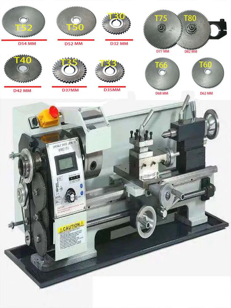 

80/72/70/66/60/52/50/40/33/30/24/20T Metal Gears for Mini Lathe Metal Lathe Gear Lathe Accessories Lathe Metal Gear DIY Gear