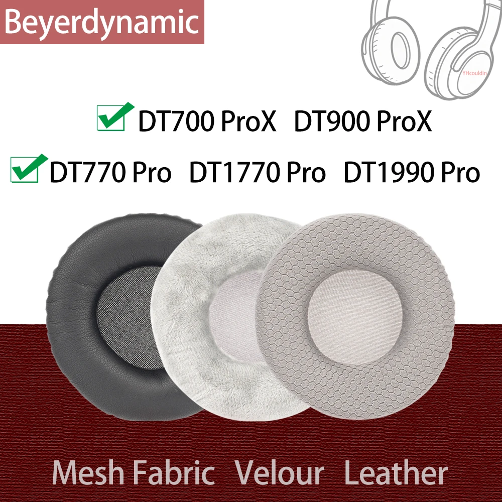 DT770 DT1770 DT1990 PRO подушечки для наушников Beyerdynamic DT700ProX DT900ProX, мягкая сетка, велюровые кожаные амбушюры, чехол