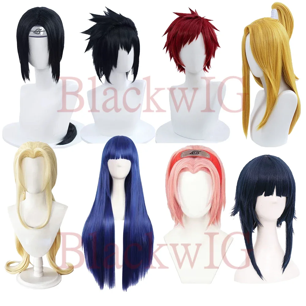Anime NARUTO Akatsuki Itachi Deidara Sasuke Sakura Hinata Konan Tsunade Temari Cosplay Wig For Women Girl Unisex Hair Wigs
