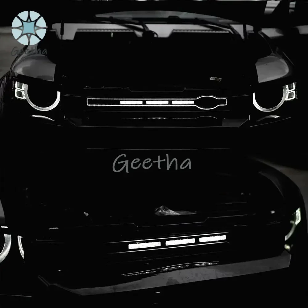 

For Land Rover Defender 2020-2023 Car Styling Ventilation Front Bumper Grille Mesh With Led Dynamic Lights