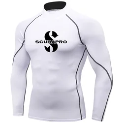 Men Swim Surfing T-shirt Beach UV Protection Swimwear Rash Guard Long Sleeve Diving Wetsuit Rashguard Tops Gear Summer Apparel