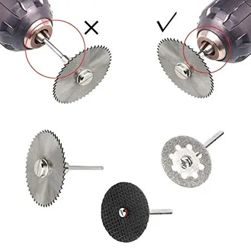 6Pcs HSS Circular Saw Blade Rotary Tool For Metal Cutter Power Tool Set Wood Cutting Discs Drill Mandrel Cutoff