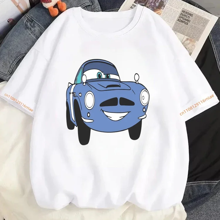 2026 Latest Design Lightning McQueen T-shirt - Children's Y2K Disney Car Pattern Family Style Shirt