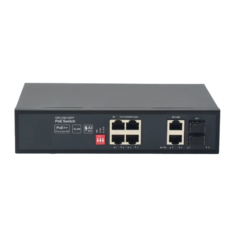 commutateur-poe-4-ports-10-100-1000-mbps-2-liaisons-ascendantes-rj45-2-emplacements-sfp-120-w-montage-mural-ou-sur-bureau-pour-la-surveillance-ip