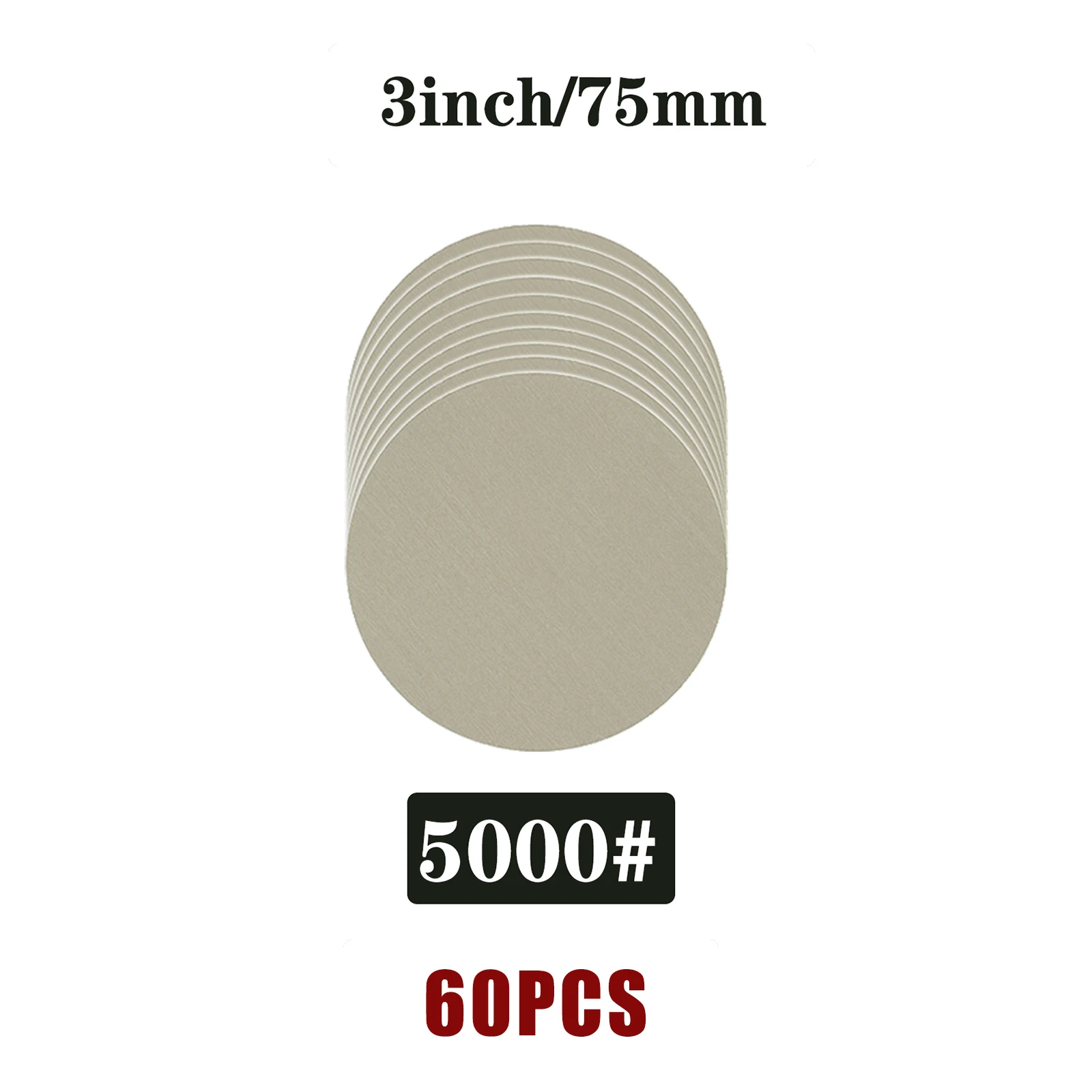 60 Stück 75mm Nass-Trocken-Schleifscheiben mit Klettverschluss, 3 Zoll Schleifscheiben für Exzenterschleifer, Schleifpapier-Pads