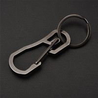 Stainless Steel Heavy Duty Carabiner Keychain EDC Quick Release Hooks With Key Ring Outdoor Traveling Camping Tool