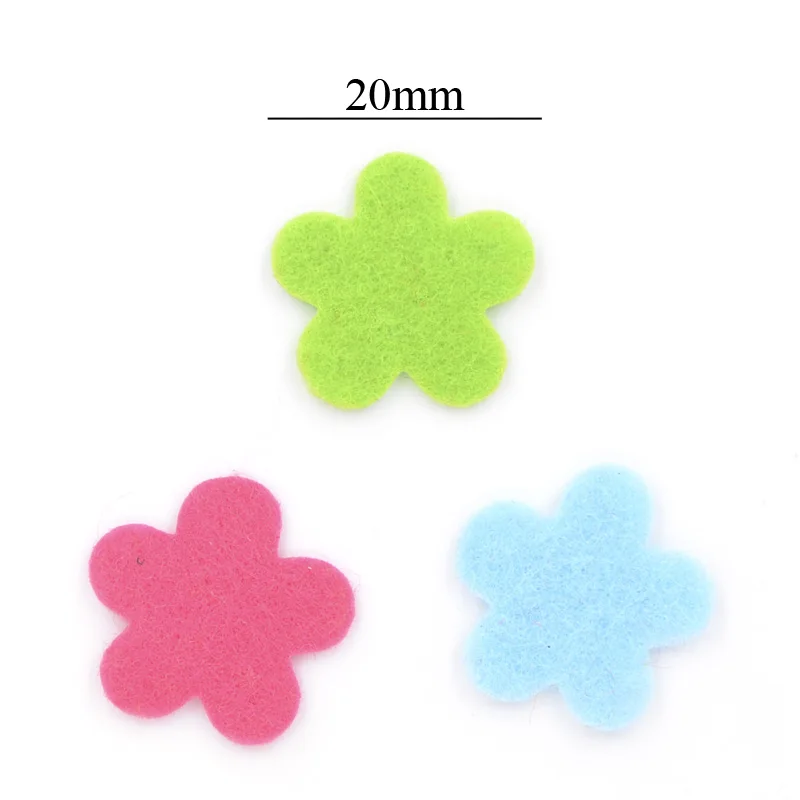 200 Pz 20mm Tessuto Misto Toppe Fiore Non Tessuto Feltro Appliques per Artigianato Vestiti Cucito FAI DA TE Scrapbooking Accessori