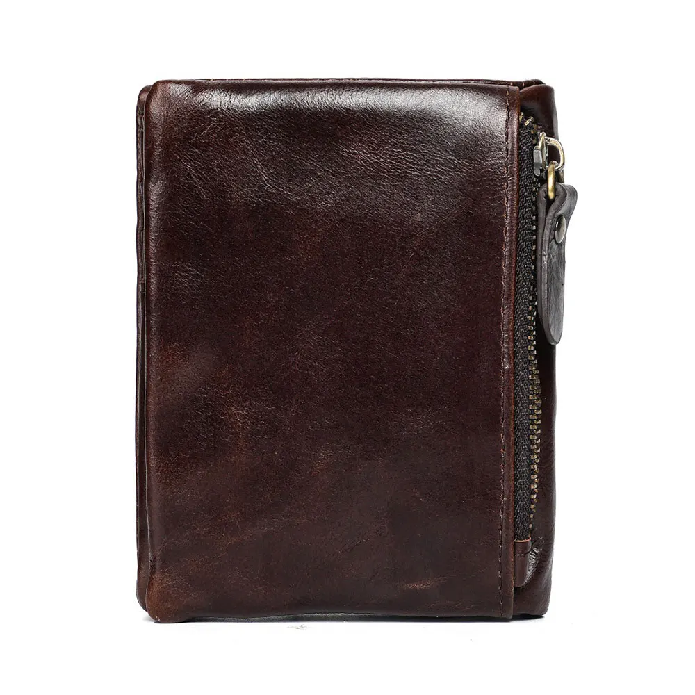 

Men's Coin Purse Wallet RFID Anti-theft Man Leather Wallet Zipper Business Card Holder Money Bag Wallet Male