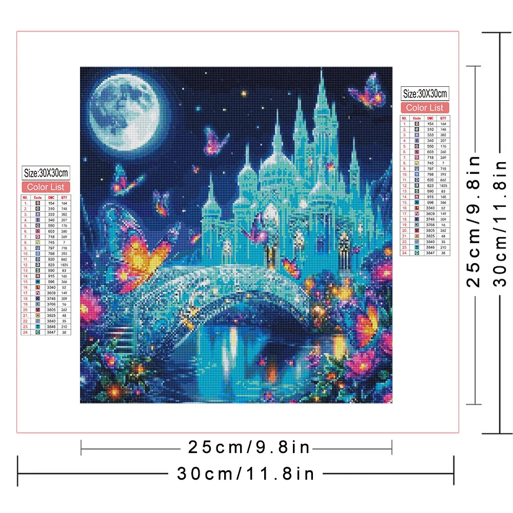 AZQSD Diamond Mosaic New Collection Castle Landscappe New Diamond Painting 2026 Butterfly Animal Moon Waterfall Hobby Creative