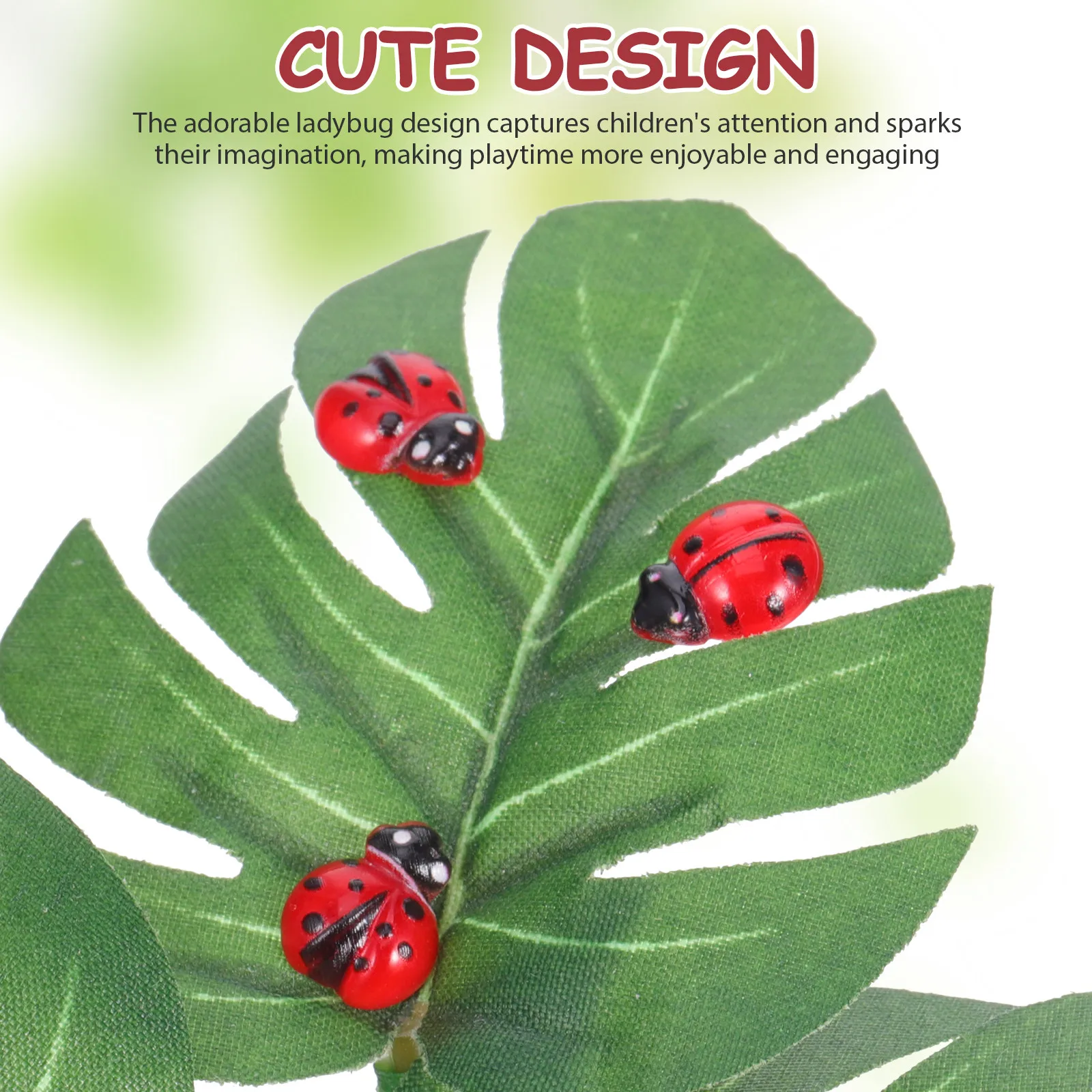 100Pcs Mini Ladybug Resin Decorations Small Miniature Garden Statues Fairy Garden Terrarium Outdoor Bulk Supplies