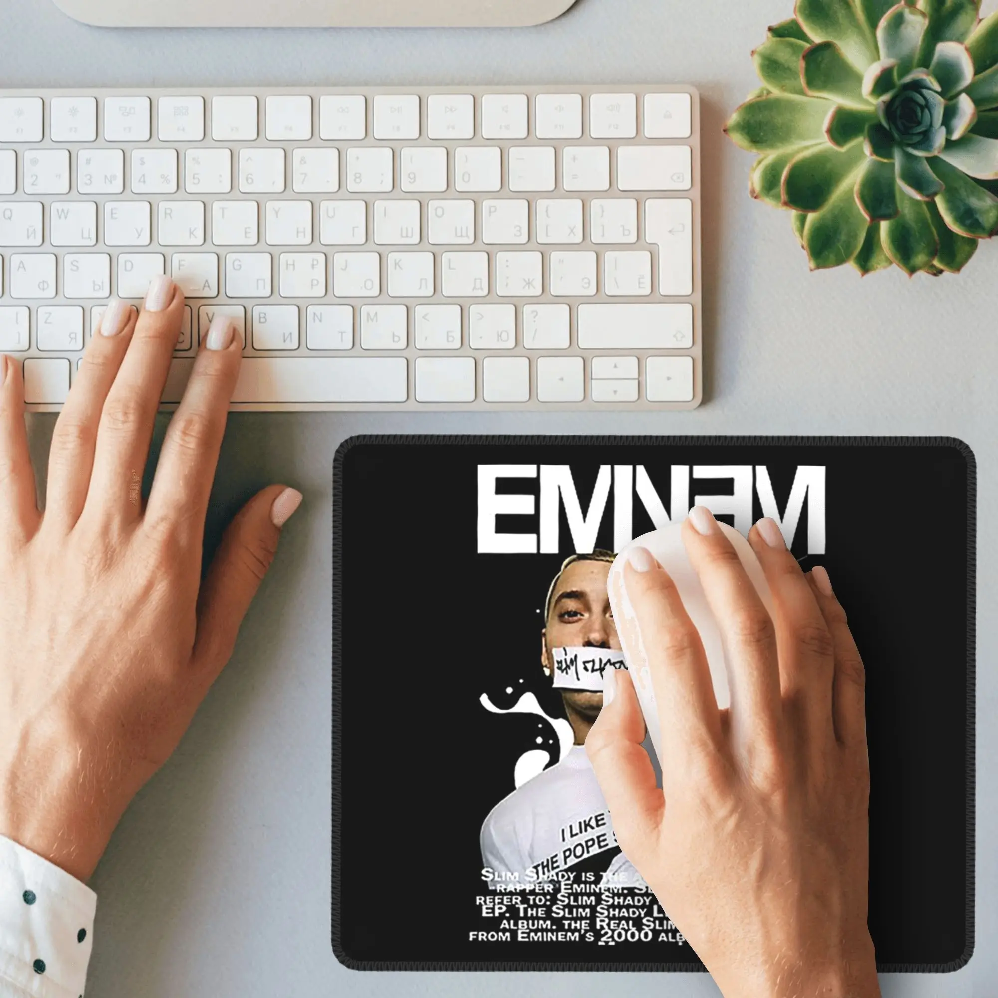 

Eminem Slim Shady Music Rap Коврик для мыши Компьютерная клавиатура Коврик для мыши Геймер ПК Ноутбук Настольный коврик Офисные настольные коврики