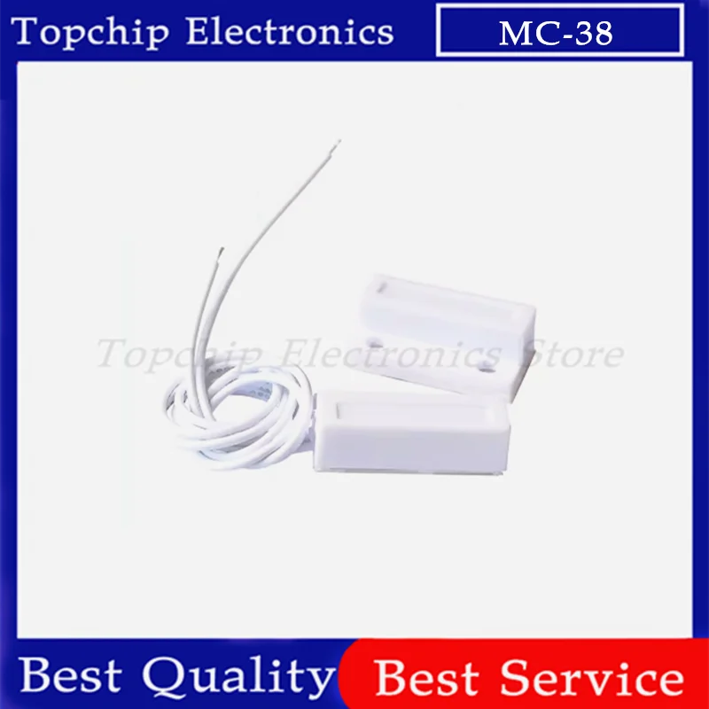 1pcs MC-38 Wired Door Window Sensor MC38 Magnetic Switch normally Closed NC for our Home gsm pstn Wire Alarm System