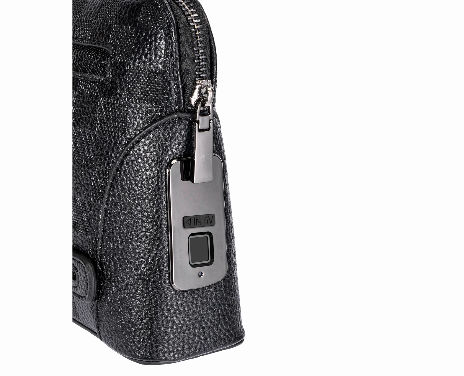 3In1 Men Fingerprint Lock Business Briefcase Durable Flexible Fabric Multi Layer Storage Smooth Zipper 6Month Standby Laptop Bag