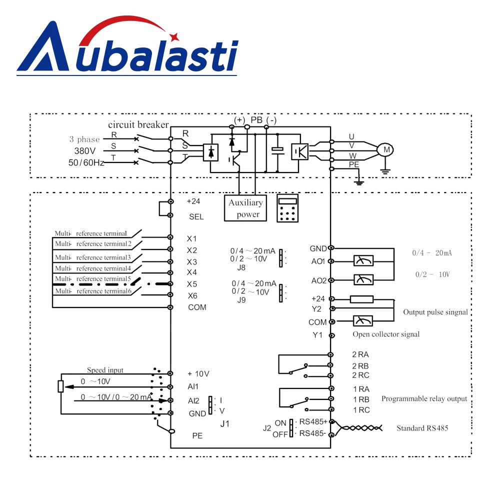 Aubalasti-محول VFD عالمي لمحرك المغزل باستخدام الحاسب الآلي ، سلسلة MK300N ، 400 واط ، 11KW ، 220 فولت ، 380 فولت