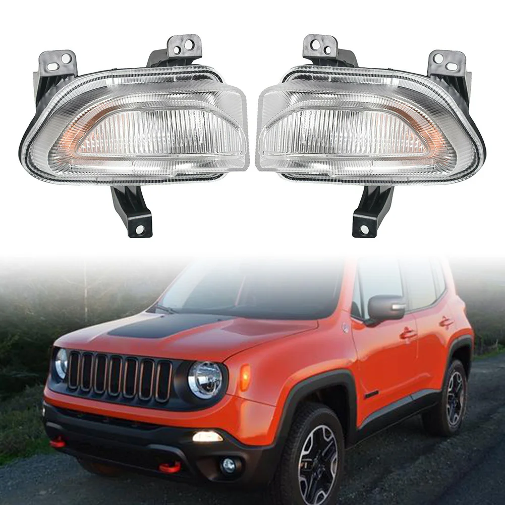 

2 шт. для Jeep Renegade 2015 2016 2017 2018 автомобильный передний парк указатель поворота прозрачная крышка янтарный свет левый + правый