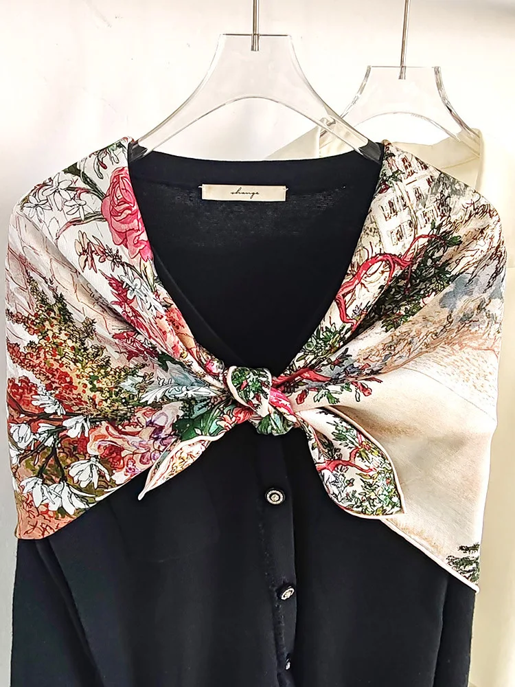 Echarpe-en-soie-imprimee-double-face-confortable-anti-rides-100-soie-90-cm-carre-motif-ele-athena-garden-pour-femmes