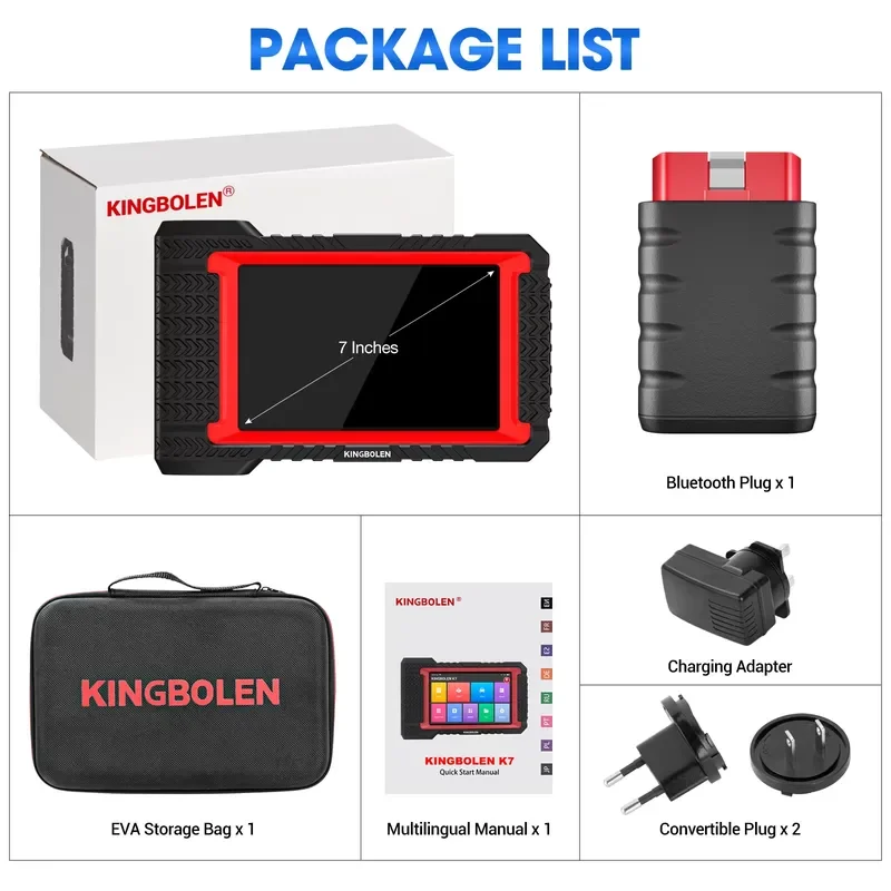 Kingbolen K7 Automotive Scanner Escaner Automotriz OBD2 Scan Tool ECU Coding Machine With 28 Resets Free Update view 6