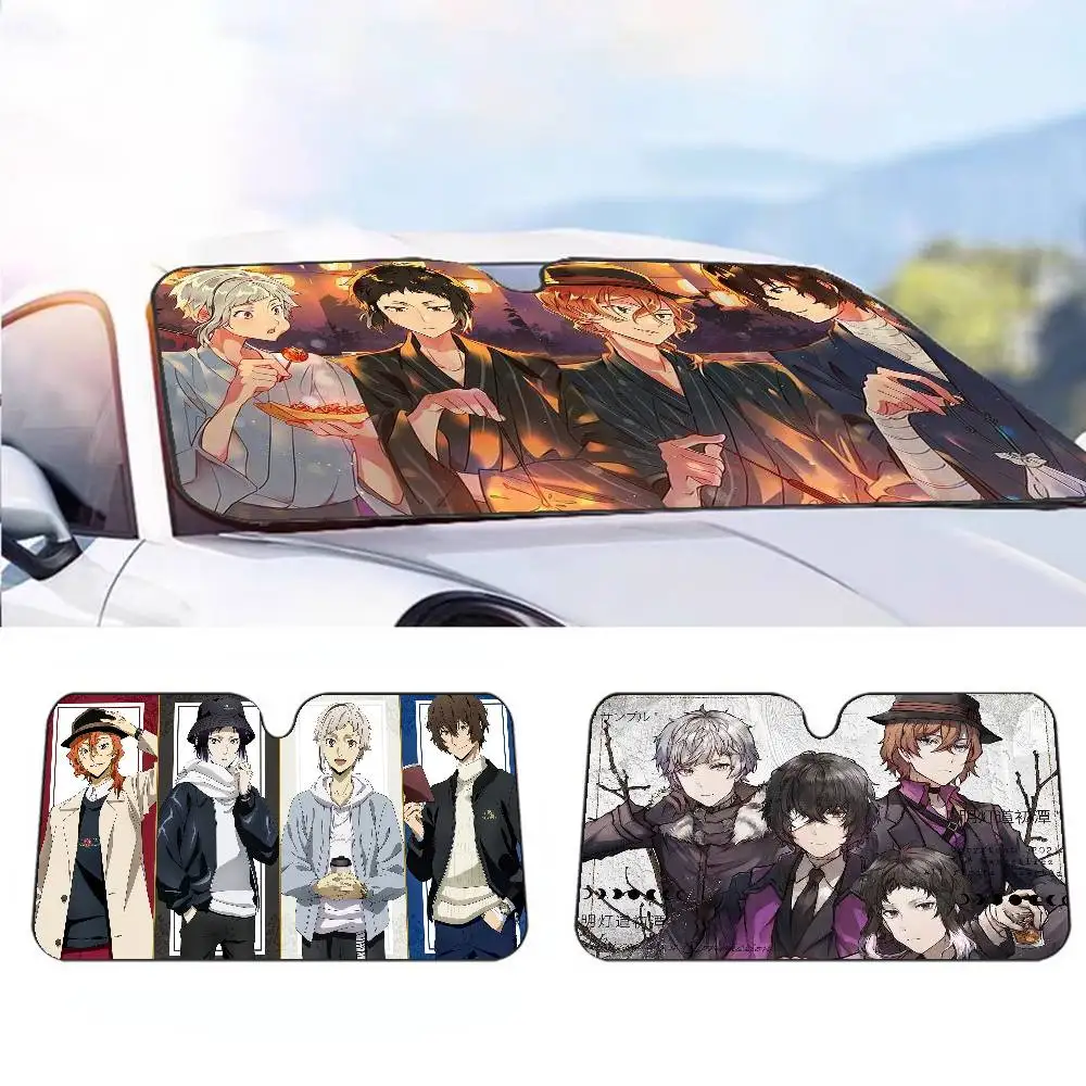 

B-Bungo Stray D-Dogs Автомобильный солнцезащитный козырек, зонтик, лобовое стекло автомобиля, солнцезащитный козырек, защита от ультрафиолета и внутренний охладитель