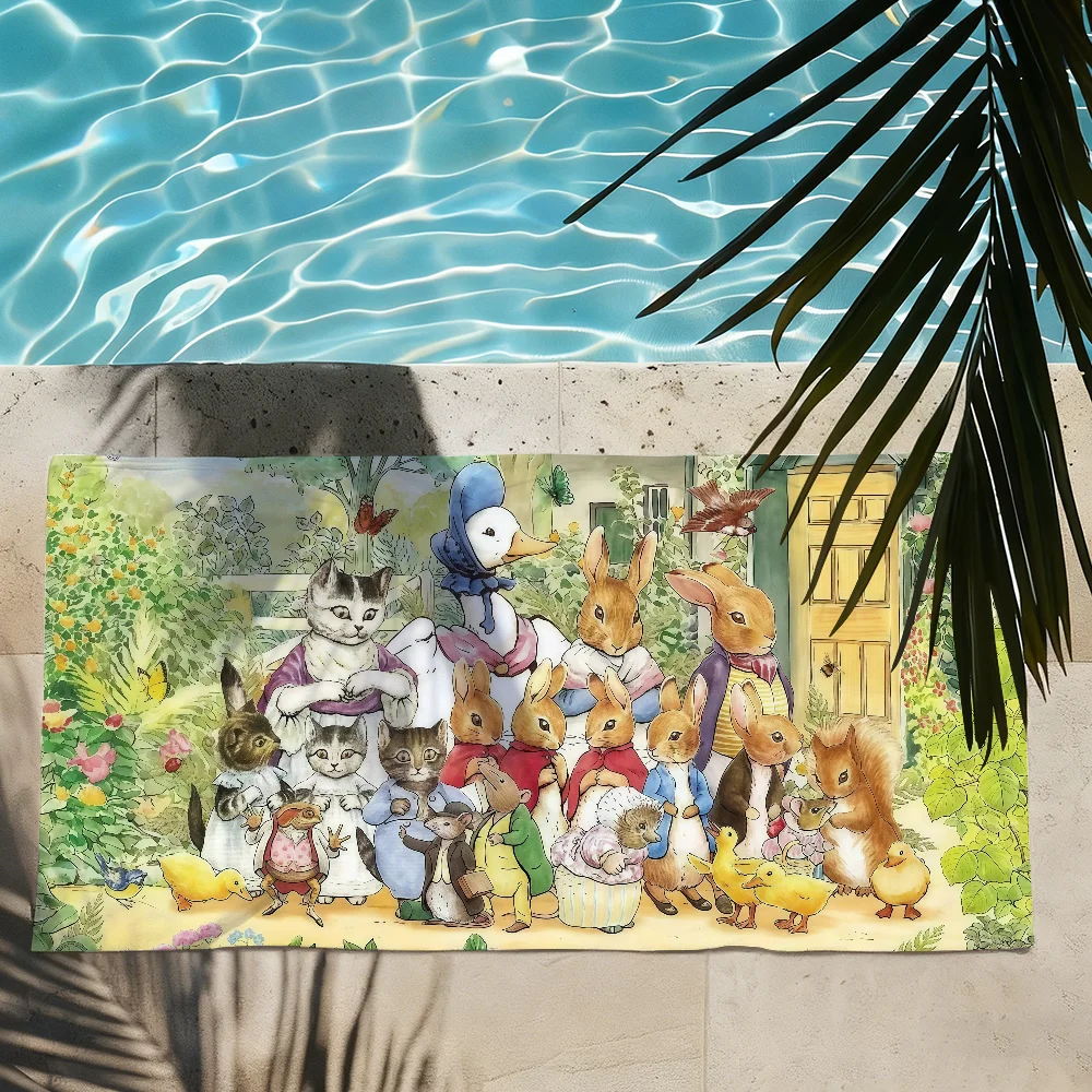 Cartoon Easter P-peter R-rabbit Towel Quick Drying Beach Towels Are Suitable For Swimming Pools Camping Yoga And The Gym