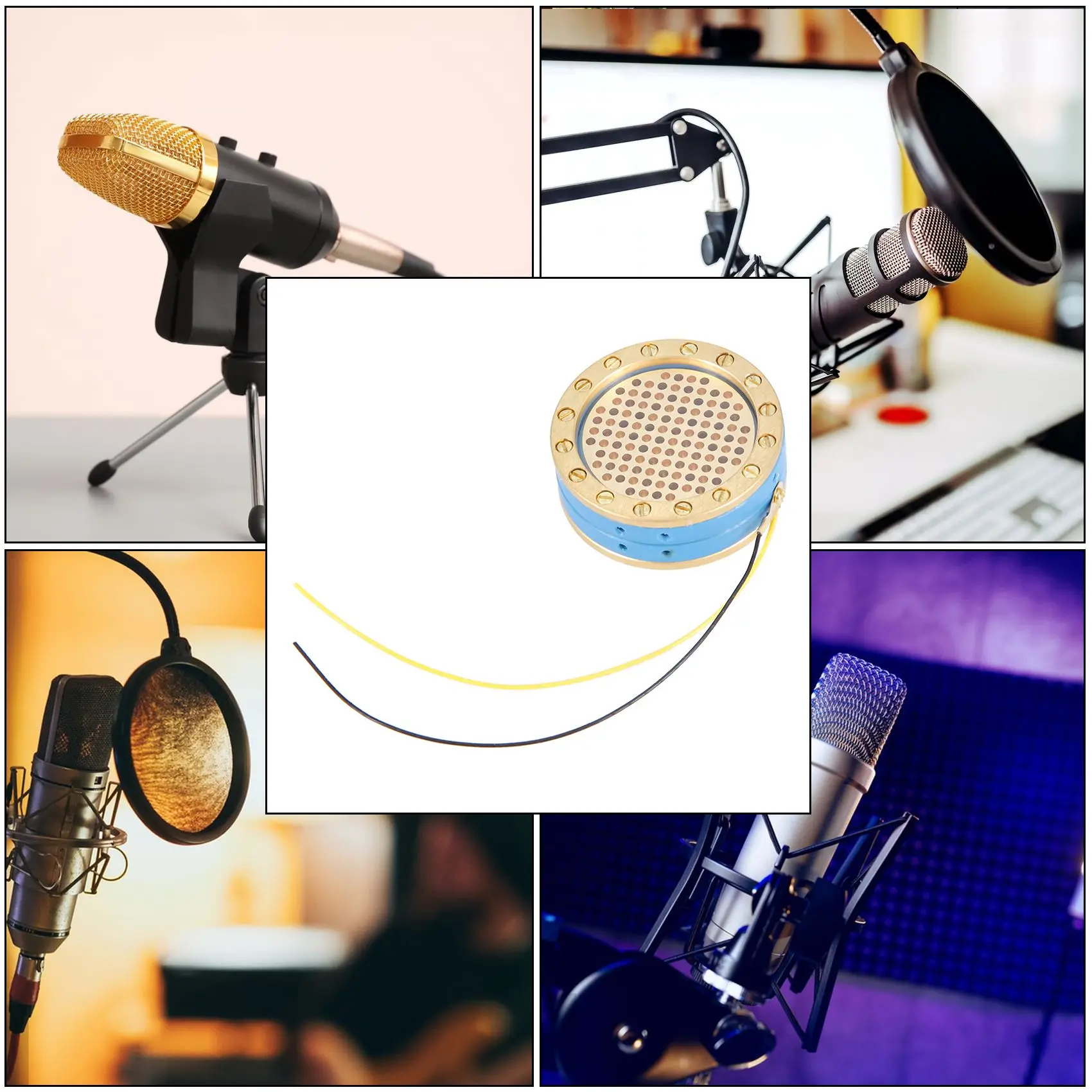 Saleout@ 34mm Large Diaphragm Microphone Cartridge Core Recording Condenser Mic Capsule for Studio Recording Condenser Mic