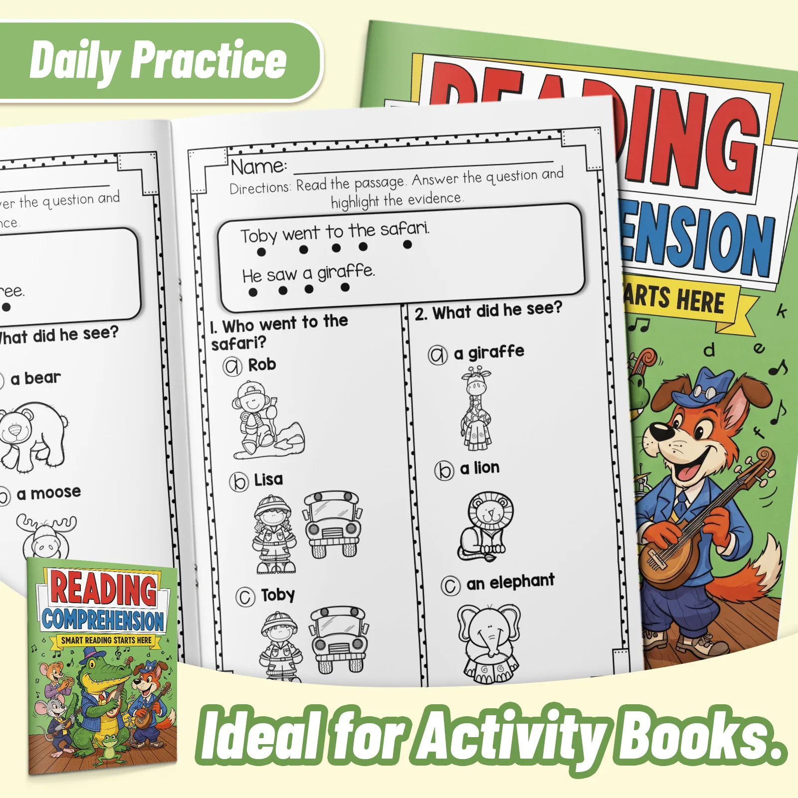 Reading Comprehension Workbook for Kids Activity Book with Short Stories Questions and Answers Build Vocabulary Reading Skills