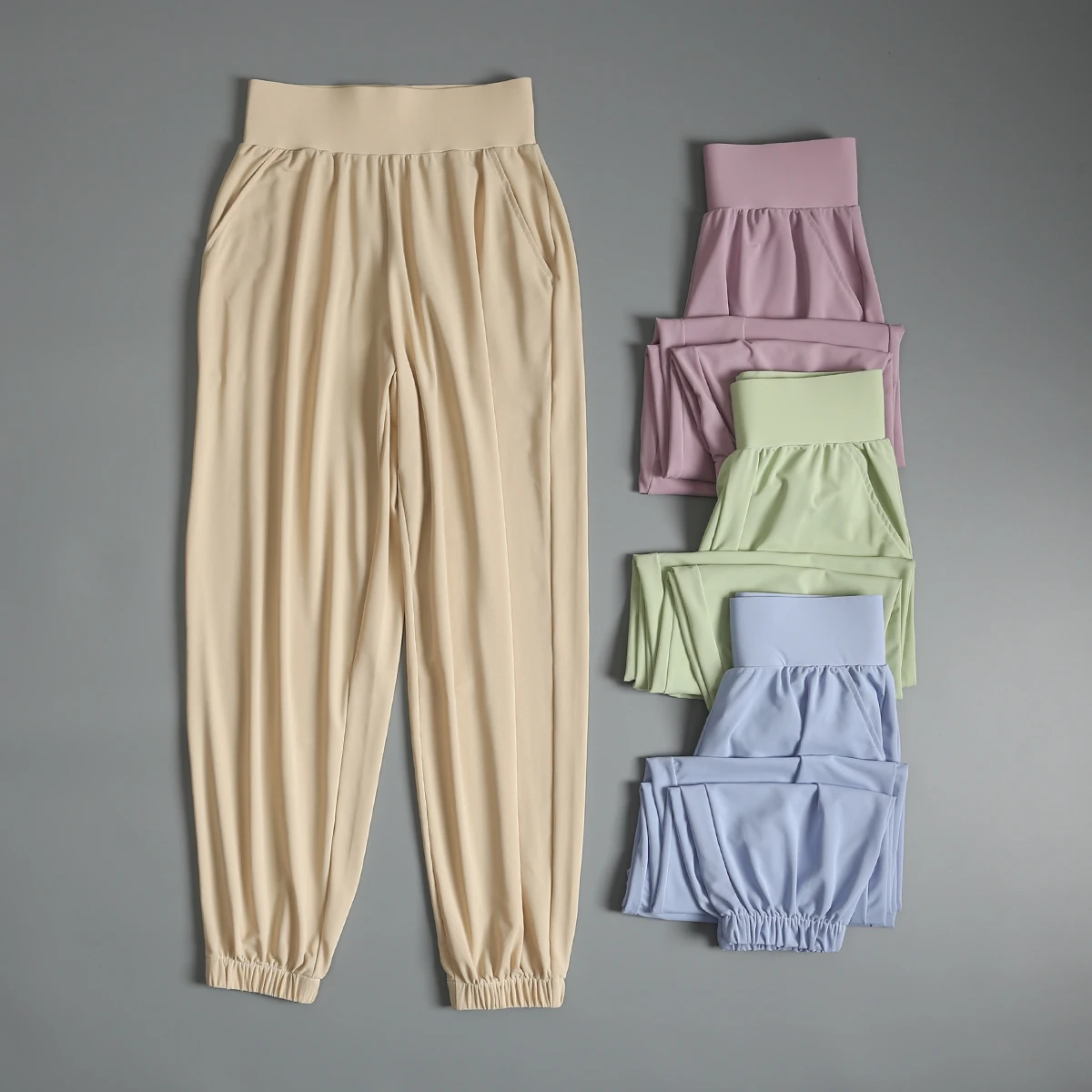 Loose High-Waist Women's Sport Pants Thin Breathable Quick-Dry Yoga Fitness Casual Trousers Running Exercise Comfortable