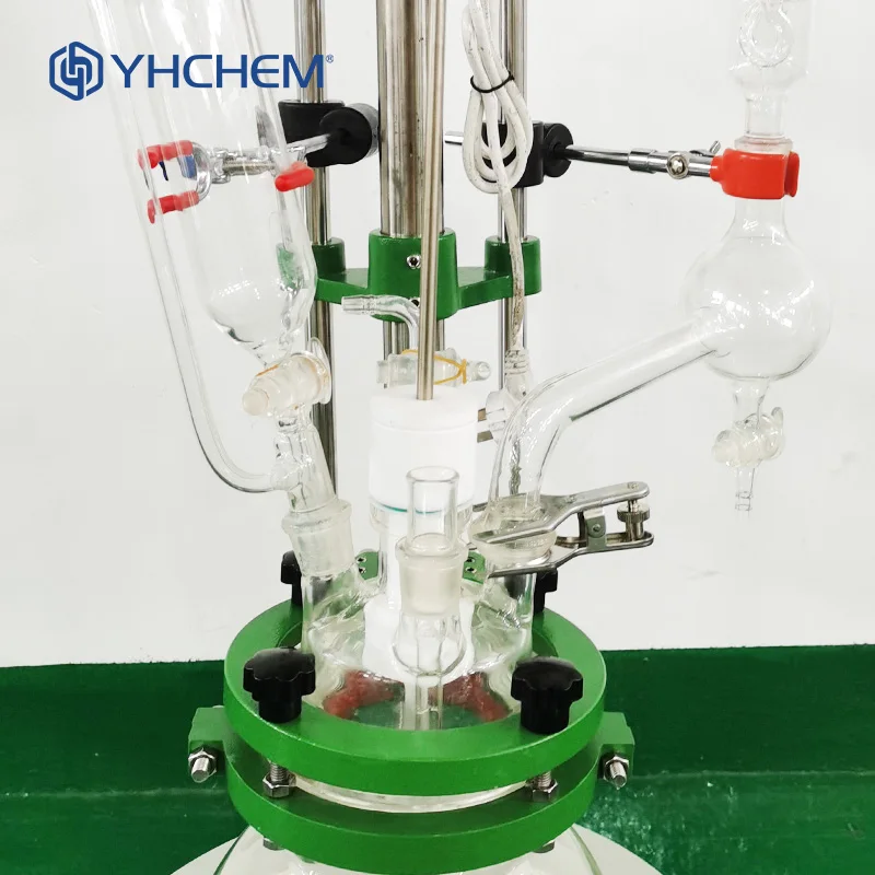 Chemistry Laboratory Equipment 5L Double Layer High Borosilicate Glass Reaction Kettle Heating Mantle Pressure Vessel Manual