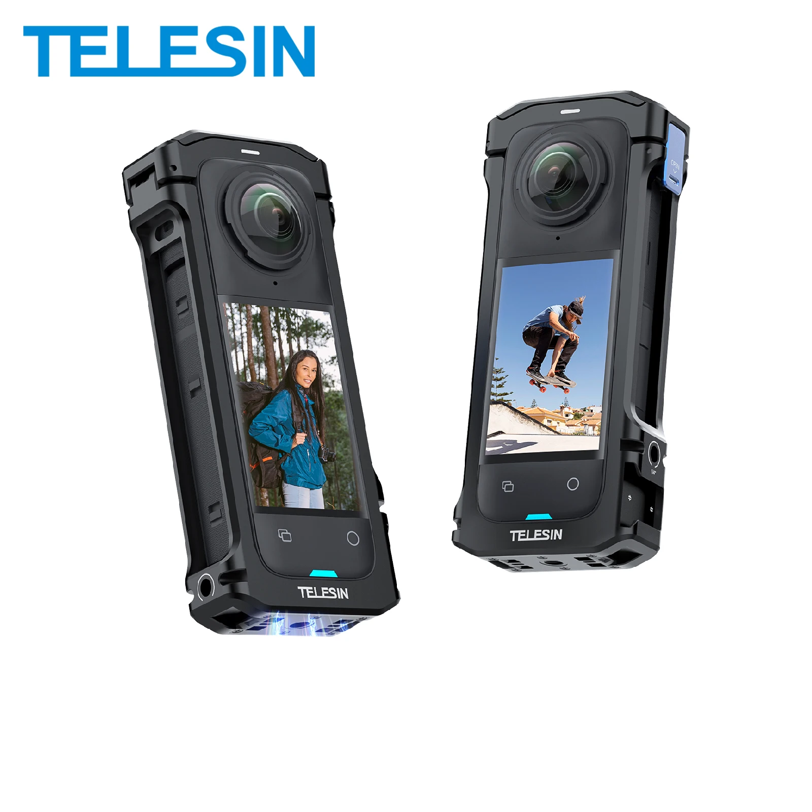 telesin-aluminium-alloy-frame-case-for-insta-360-x4-vertical-shot-low-weight-protective-shell-for-insta-360-x4-action-camera