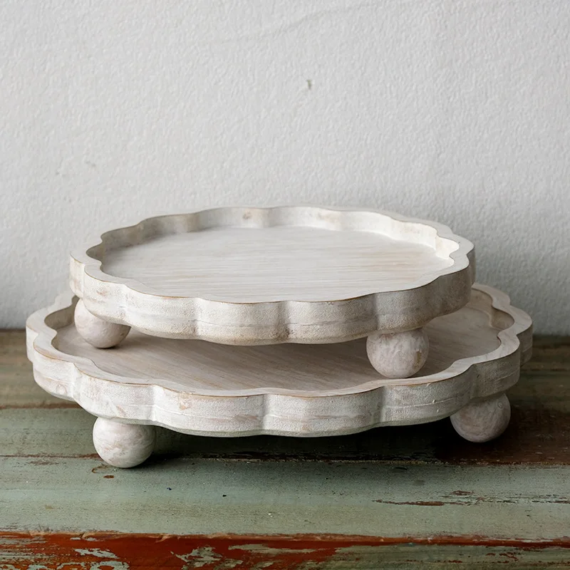 

Vintage Rustic Wooden Tray Set, Multi - Functional for Jewelry Organizer, Key Holder, Beading Tray, Plant Stand, Home Decor
