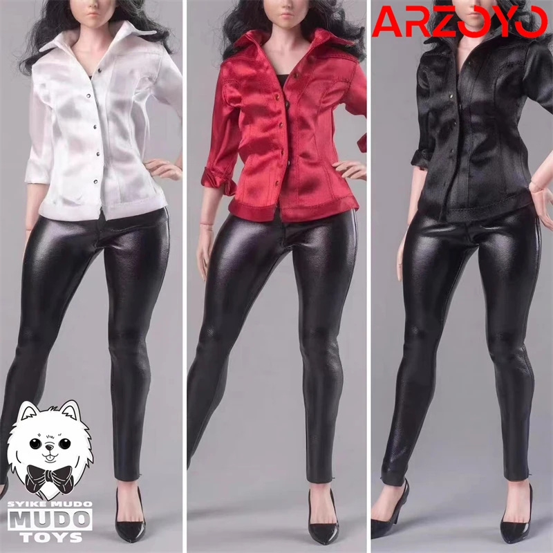 CTC-003 1/6 Scale Female Shirt Leather Pants Set Clothes Model Fit 12'' Worldbox AT202 Soldier Action Figure Body Dolls