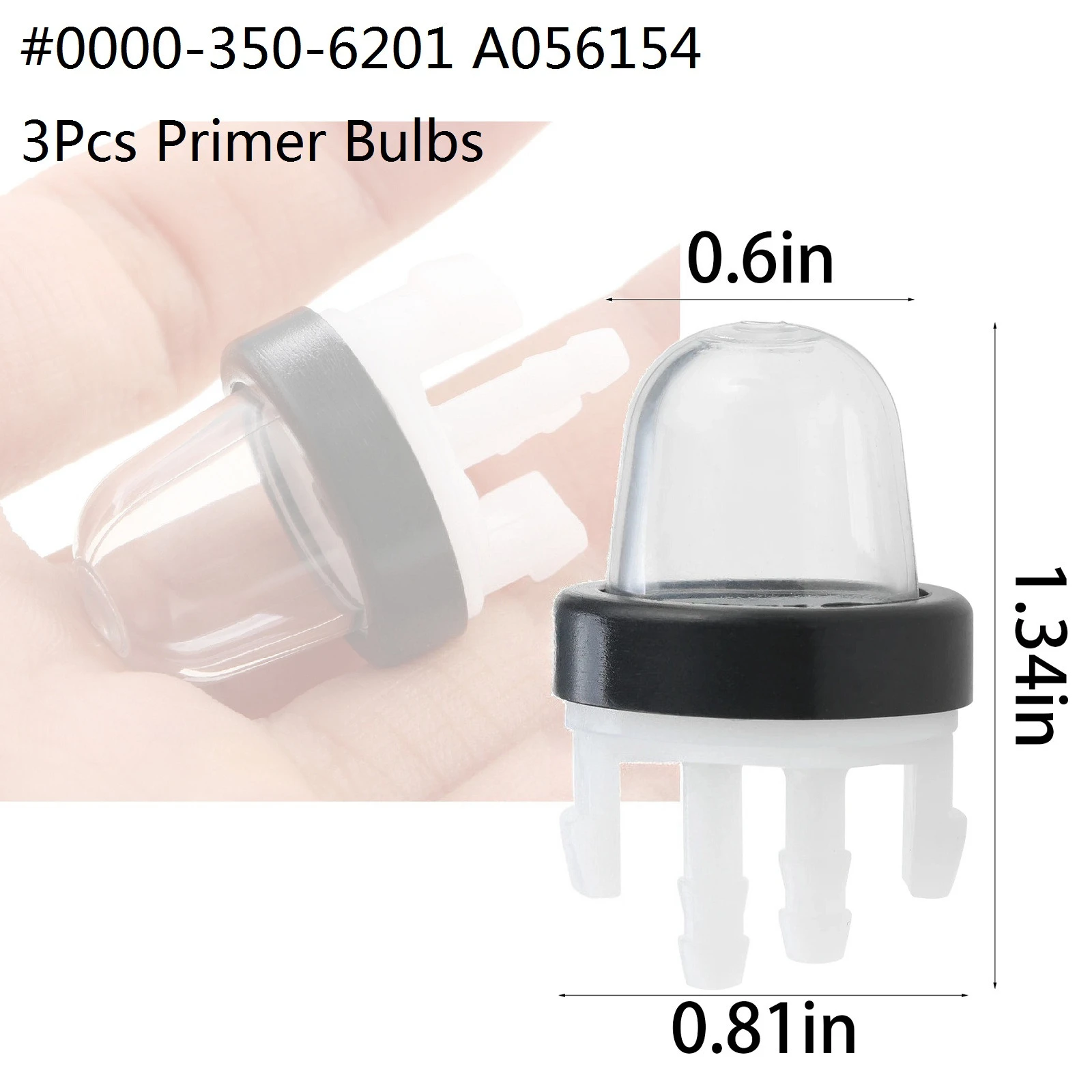 3Pcs Garden Tool Chainsaw Weed Eater Fuel Pump Primer Bulbs 0000-350-6201 A056154 for Stihl FS94 FS250 HL94 KM94 HS56