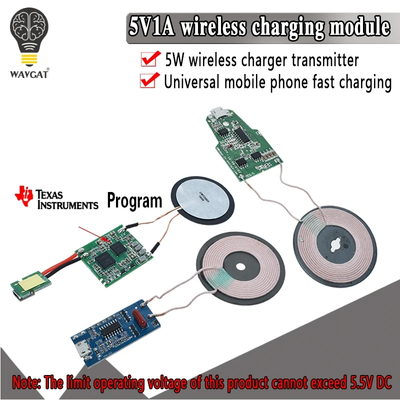 5V 1A wireless power supply charging 5W wireless charger transmitter universal quick charge DIY Micro USB Charging Coil